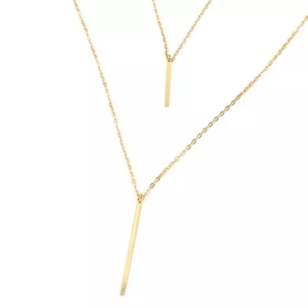 Boho Chic Gold Plated Bar Necklace - Picture 5 of 8